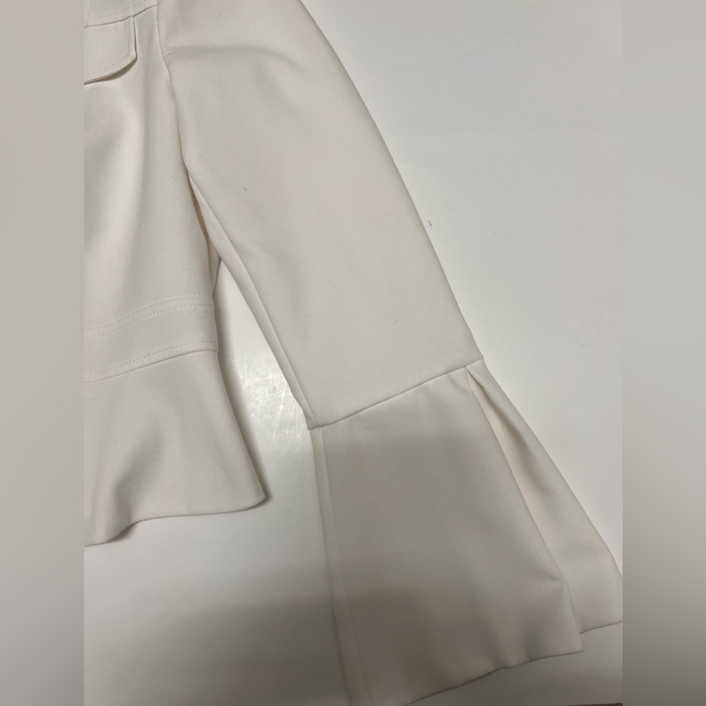 White House Black Market White Peplum Blazer long bell sleeve size 10 - Picture 6 of 9